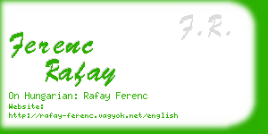ferenc rafay business card